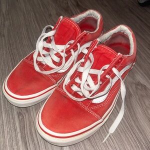 Red Old Skool Vans; size 7 in women